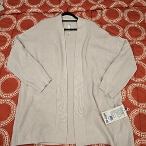 Lululemon Merino Wool-Blend Rib Long Wrap Sweater in White Opal
